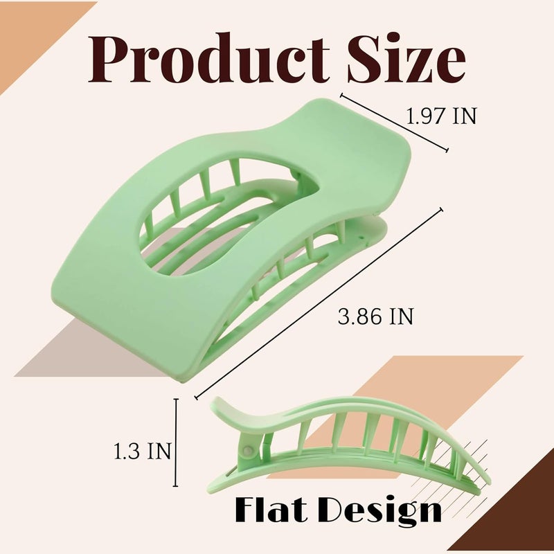 Drealoe 8 Pack Pastel Flat Hair Clips for Girls – Large Cute Matte No-Slip Claw Clips for Thick & Thin Hair Pink, Blue, Green, Purple, Soft Color Aesthetic Hair Accessories for Teen or Preppy Style - Image 2